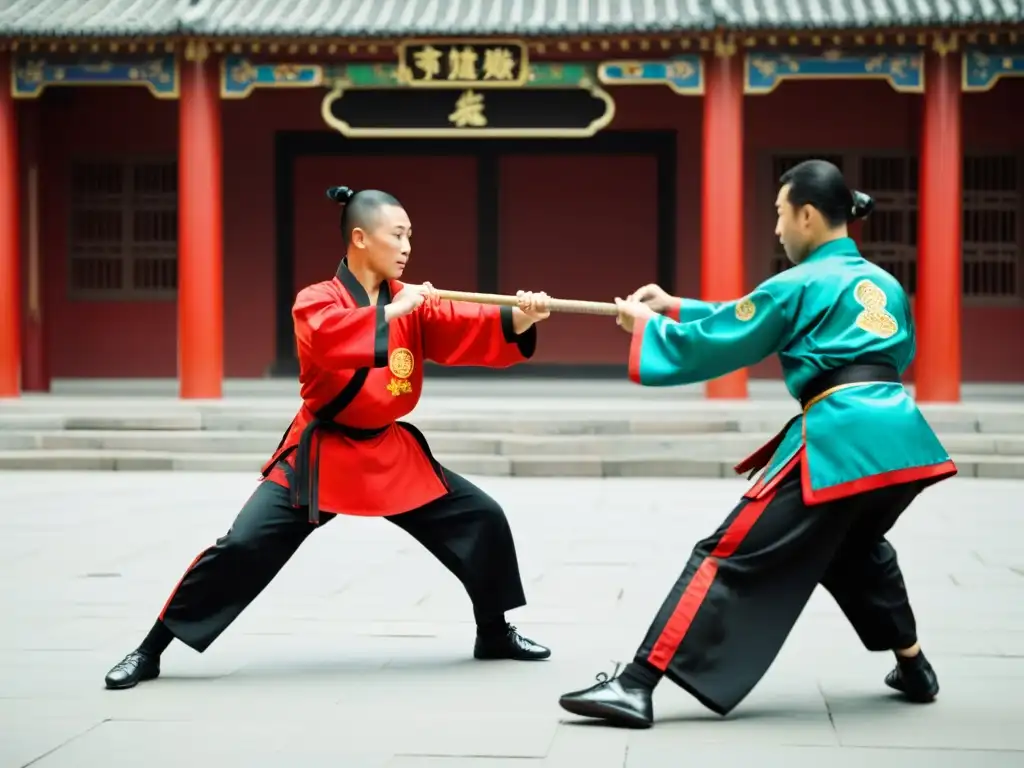 Practicantes de Choy Li Fut demuestran técnicas ancestrales en la plaza china