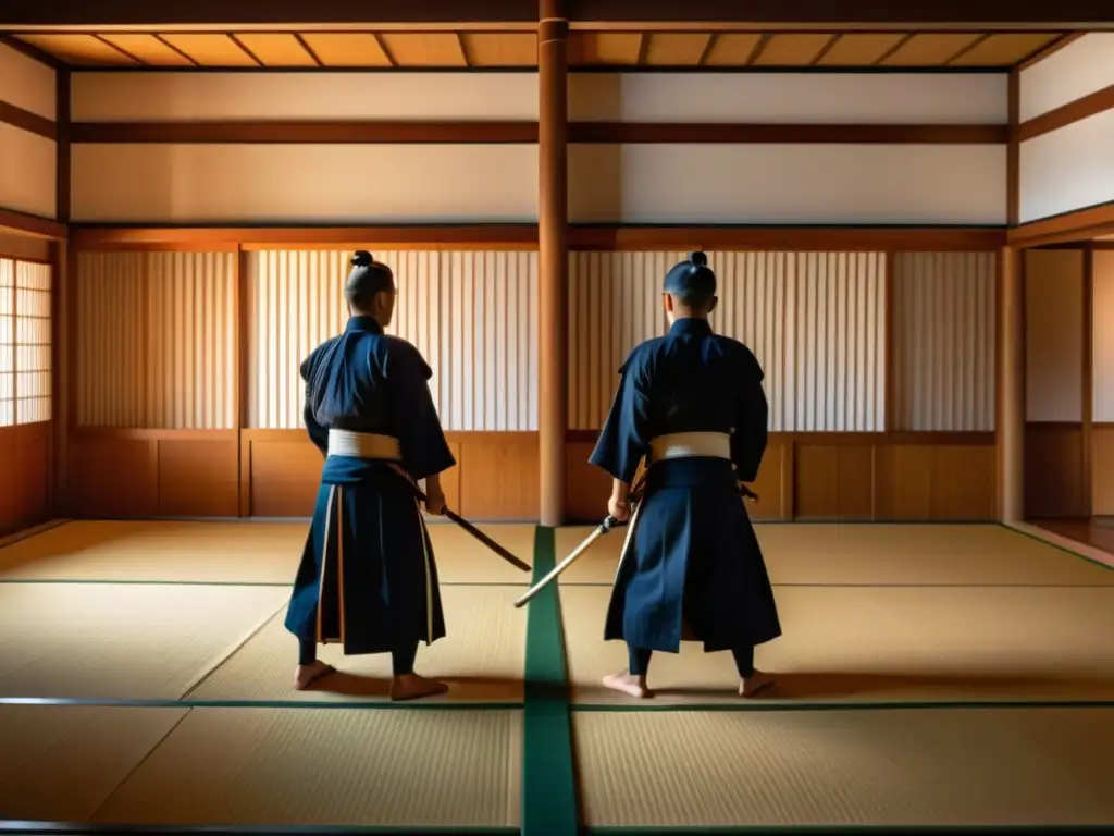 Practicantes de kendo en un dojo japonés tradicional con los mejores keikogi para kendo, mostrando elegancia y tradición