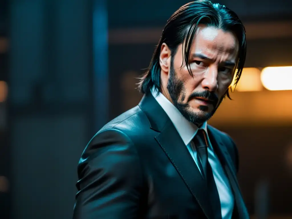 Keanu Reeves muestra su determinación en el entrenamiento de artes marciales en cine, ejecutando un impecable movimiento de combate