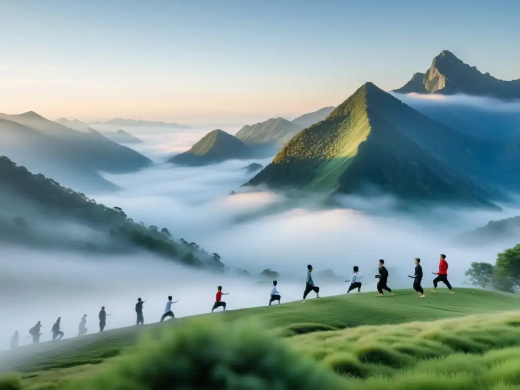 Retiros de Tai Chi en lugares pintorescos: práctica tranquila al amanecer en la serena naturaleza montañosa