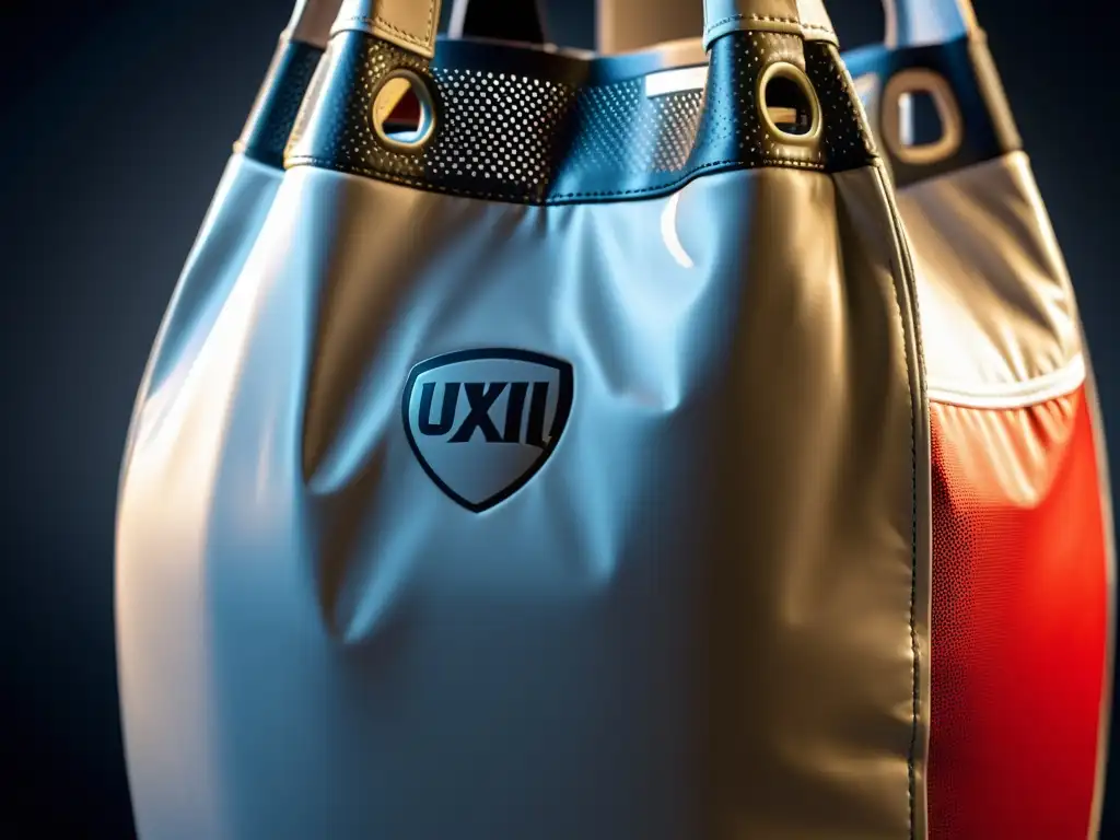 Un saco de boxeo con sensores de alta tecnología, con detalles y diseño vanguardista