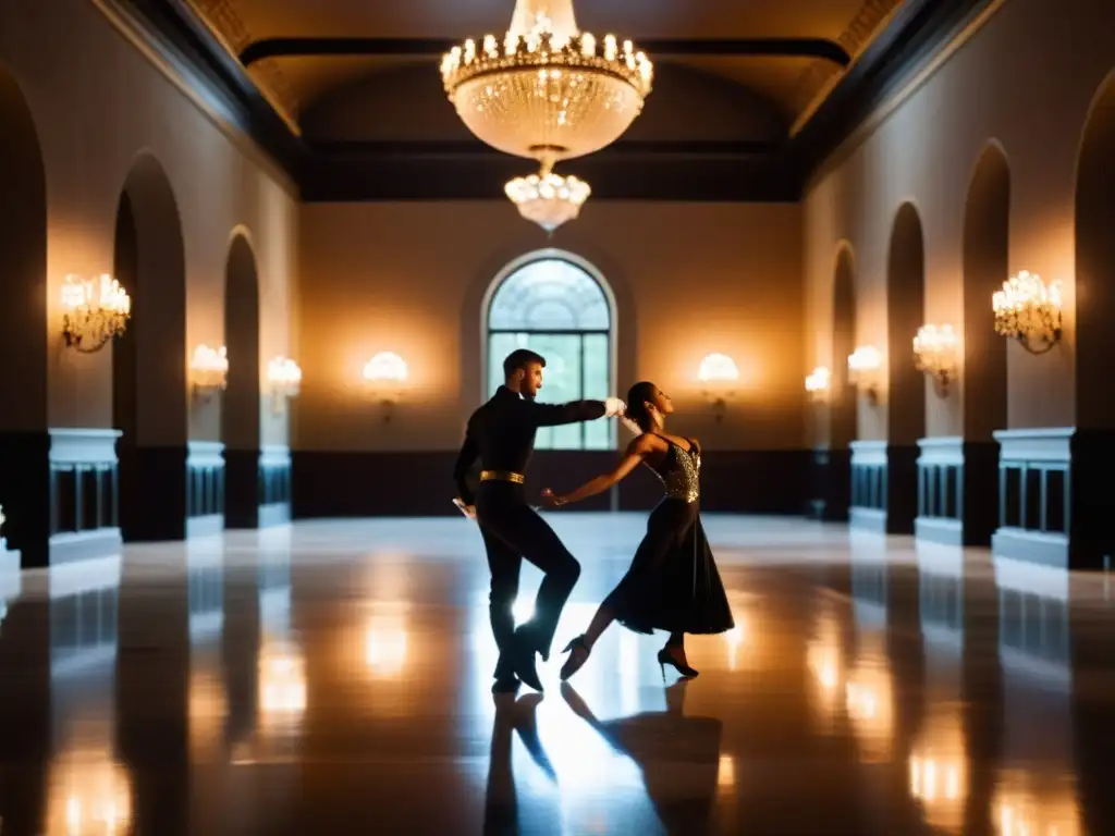 Salón de baile opulento con nobleza francesa practicando Savate en una fusión única de baile y combate