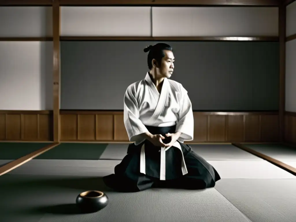 Seigo Yamaguchi demostrando una técnica en un dojo de Aikido, transmitiendo su sabiduría a estudiantes