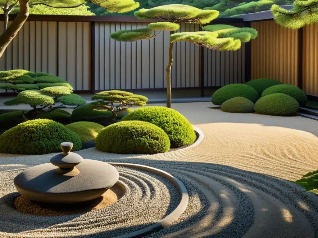 Una fotografía serena de un jardín japonés Zen, influencia de la filosofía Zen en el pensamiento occidental