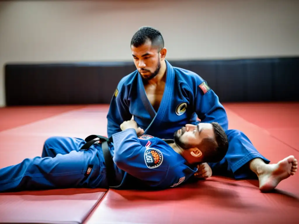 Concentración en técnicas suelo jiu jitsu brasileño