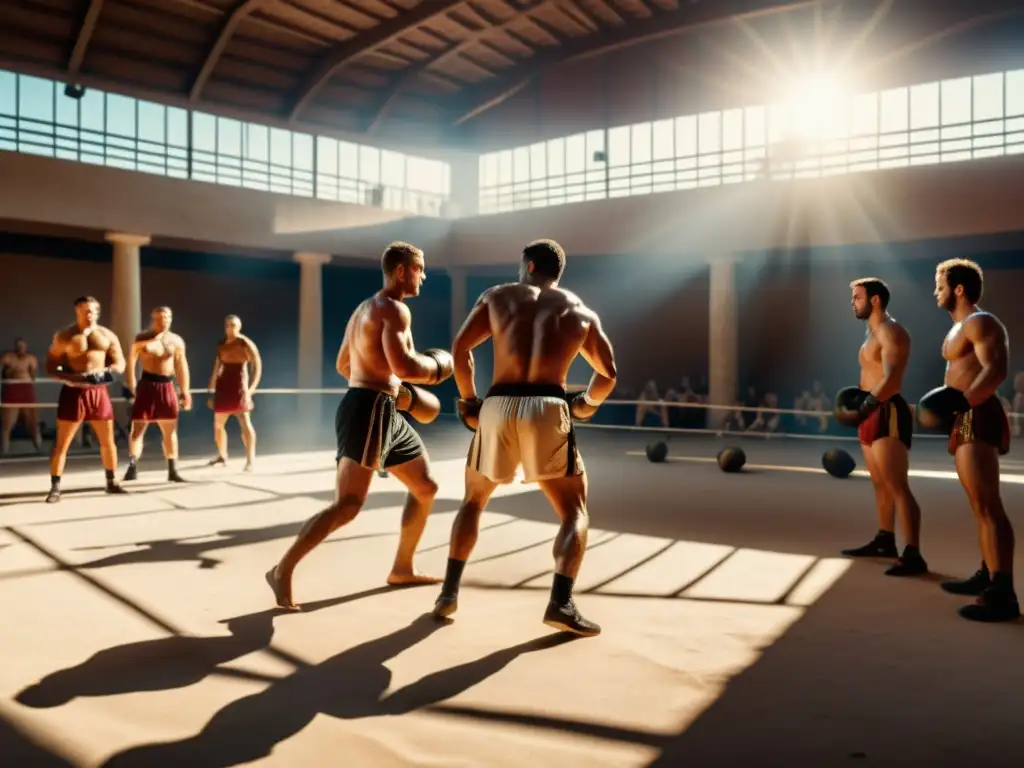 El Gimnasio Griego: Disciplina y Pankration en UltraHD Vibrante entrenamiento en Pankration antigua Grecia